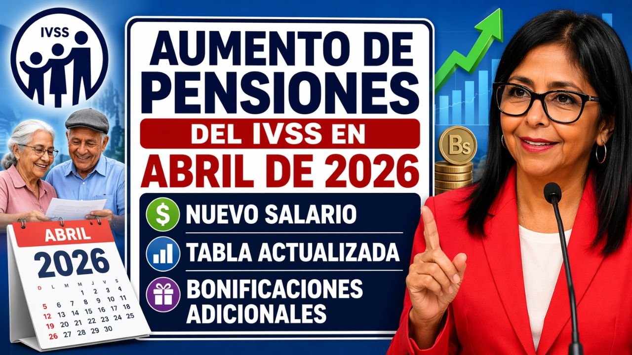 Aumento de Pensiones del IVSS en abril de 2026: Nuevo Salario, Tabla Actualizada y Bonificaciones Adicionales