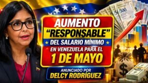 Aumento “responsable” del salario mínimo en Venezuela para el 1 de mayo, anunciado por Delcy Rodríguez