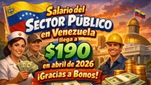 Salario del sector público en Venezuela llega a $190 en abril de 2026 gracias a bonos